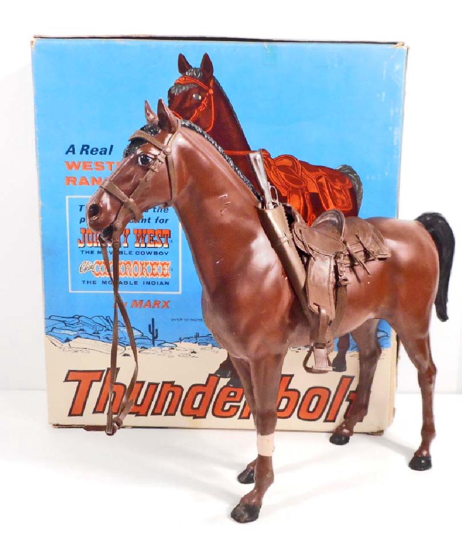 VINTAGE 1960'S MARX JOHNNY WEST HORSE THUNDERBOLT IN: Johnny West Horse Thunderbolt in the original box from MARX