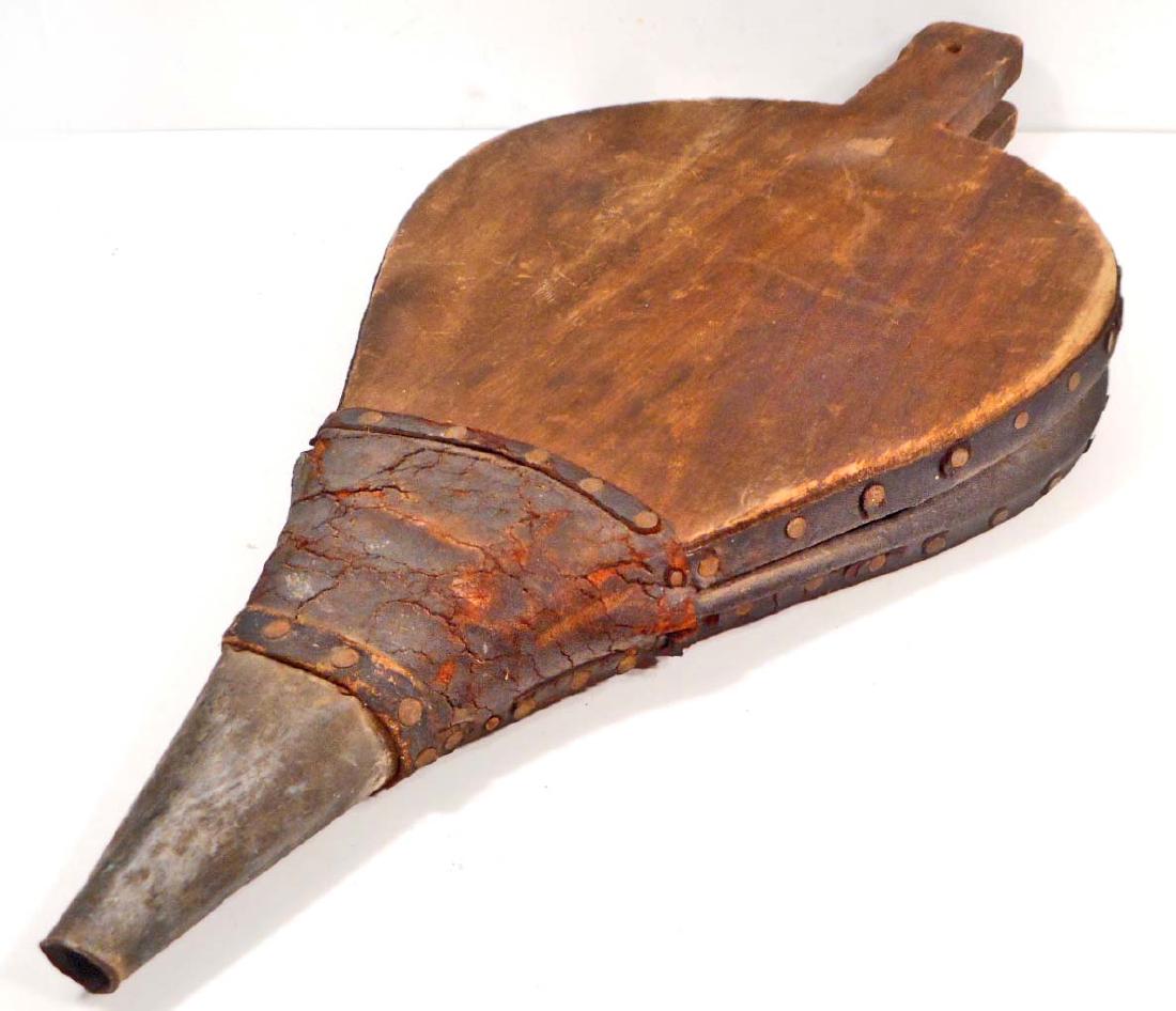 ANTIQUE PRIMITIVE BLACKSMITH BELLOWS: 20" long
