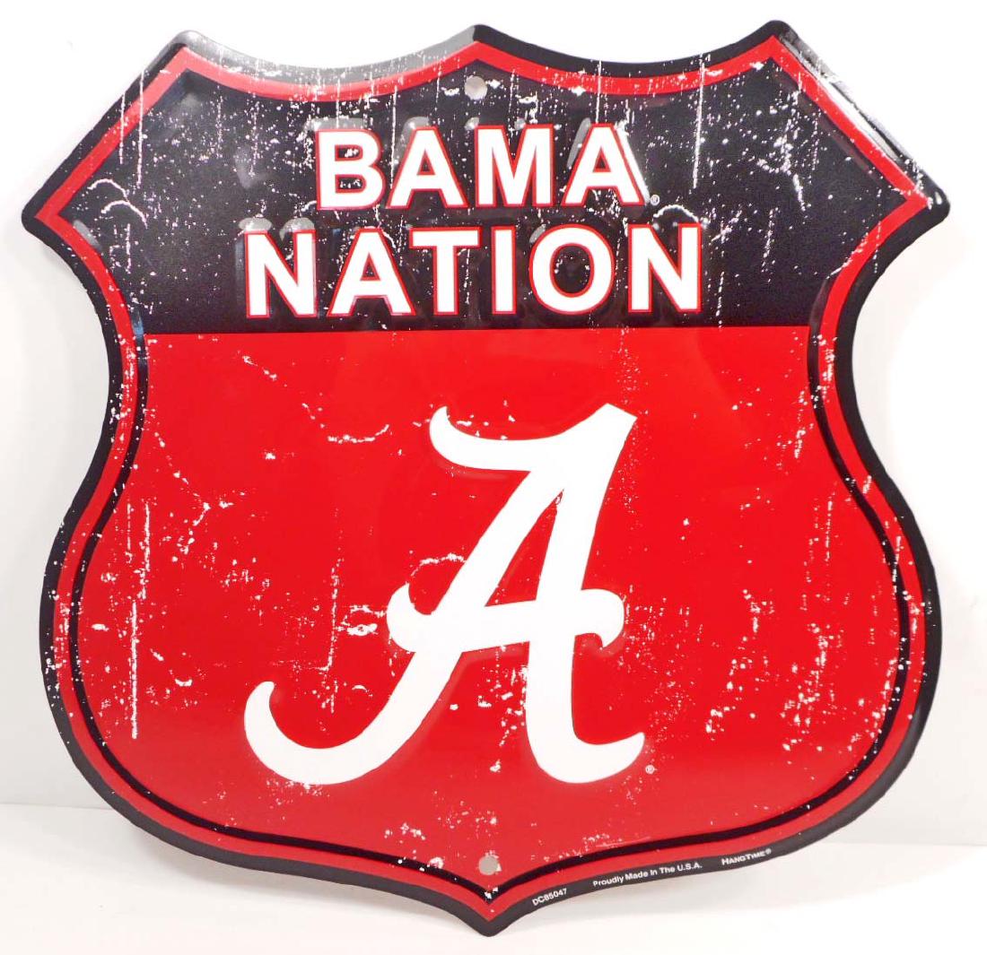 BAMA NATION A SHIELD METAL SIGN: 11" by 11.5"
