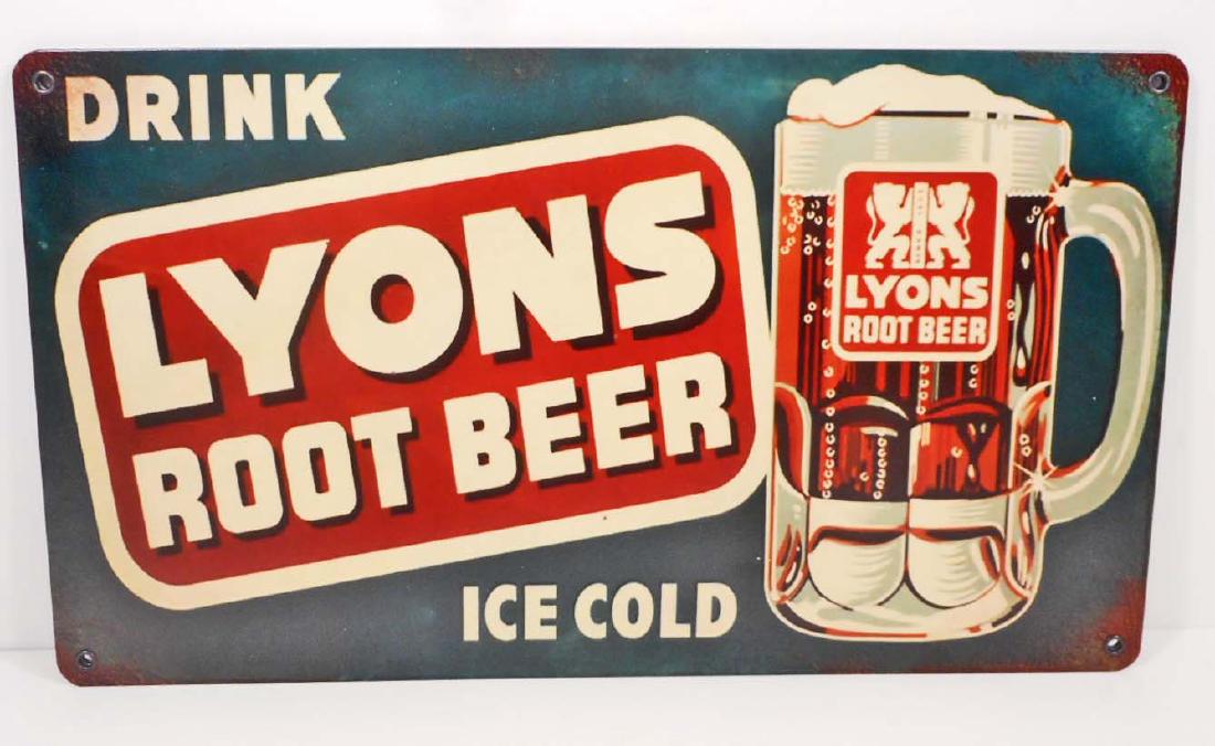 LYONS ROOT BEER METAL SIGN - 8" X 14": N/A