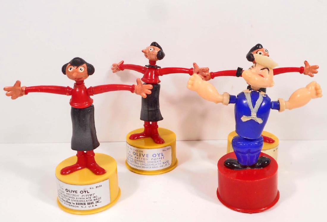 LOT OF 4 VINTAGE POPEYE AND OLIVE OYL PUSH BUTTON: n/a