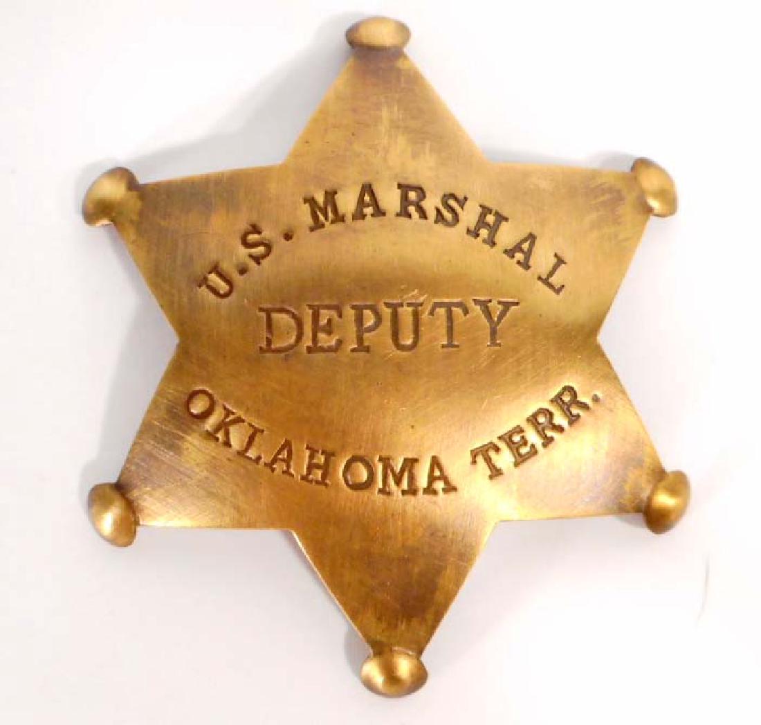 U.S. MARSHAL DEPUTY OKLAHOMA TERR. 6 POINT STAR BADGE: n/a