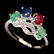 AWESOME! REAL! GREEN EMERALD, RUBY, SAPPHIRE & CZ