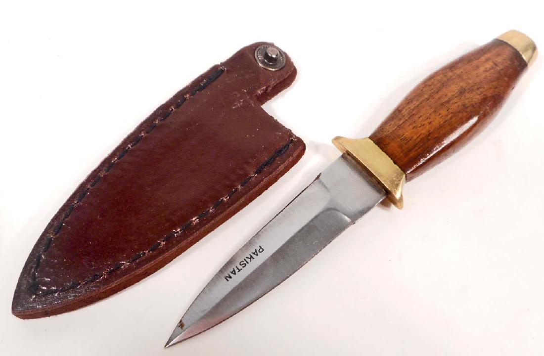 BOOT KNIFE W/ LEATHER SHEATH: 6" long