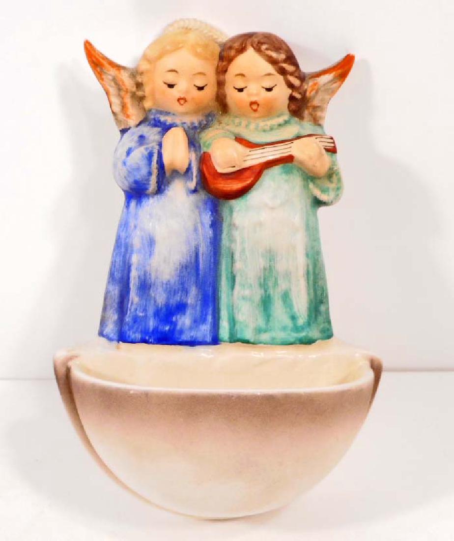 VINTAGE GOEBEL FIGURINE - ANGEL DUET HOLY WATER FONT: 5" tall