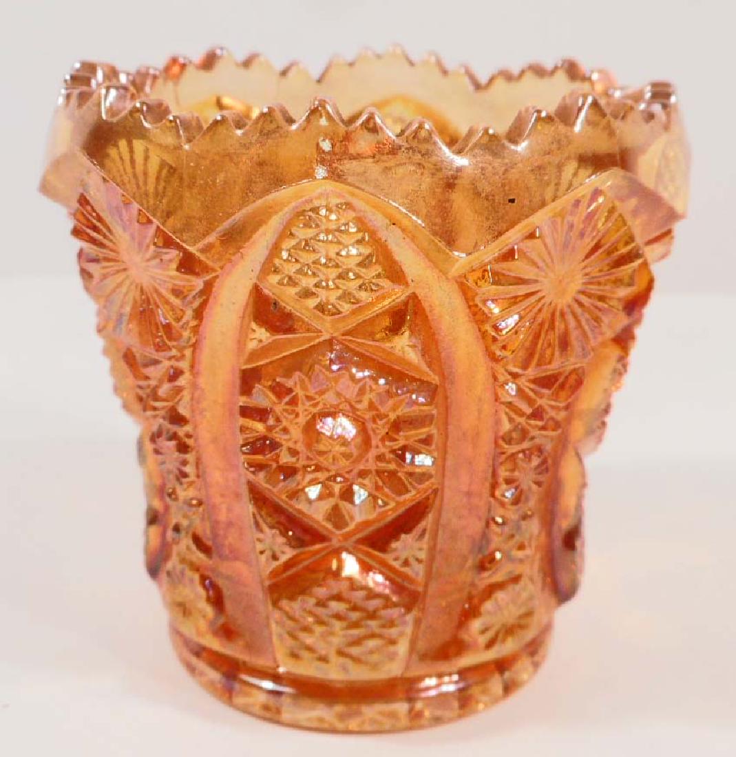 VINTAGE CARNIVAL GLASS TOOTHPICK HOLDER: 2.5" tall