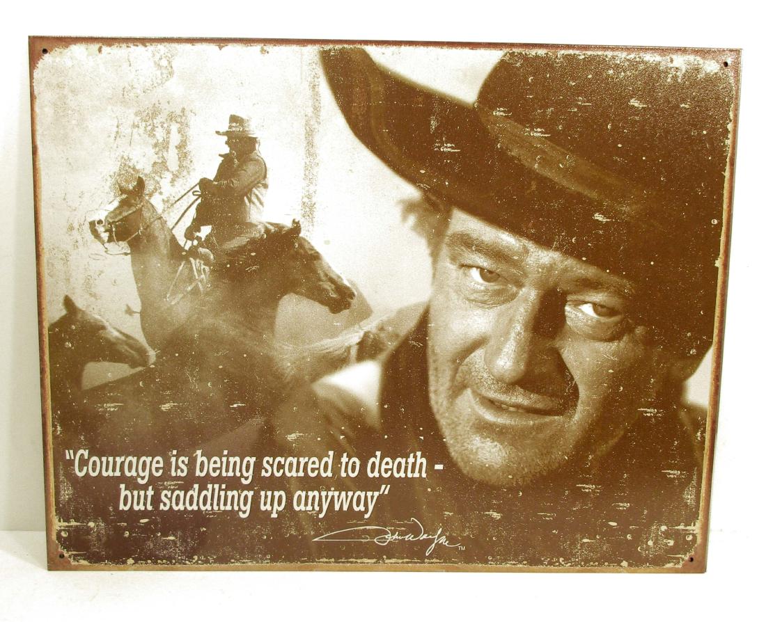 JOHN WAYNE METAL SIGN: 12.5" by 16"
