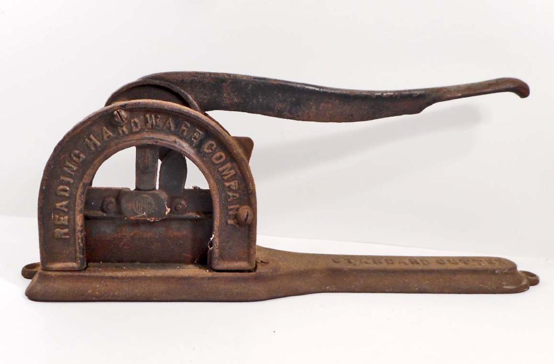 ANTIQUE BARN FIND READING HARDWARE TOBACCO KNIFE /: Standard Cutter. 16" long. Cast Iron