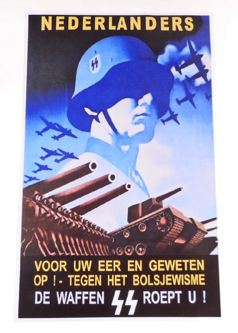 GERMAN NAZI DUTCH MILITARY WW2 PROPAGANDA POSTER -: Archival Paper Print