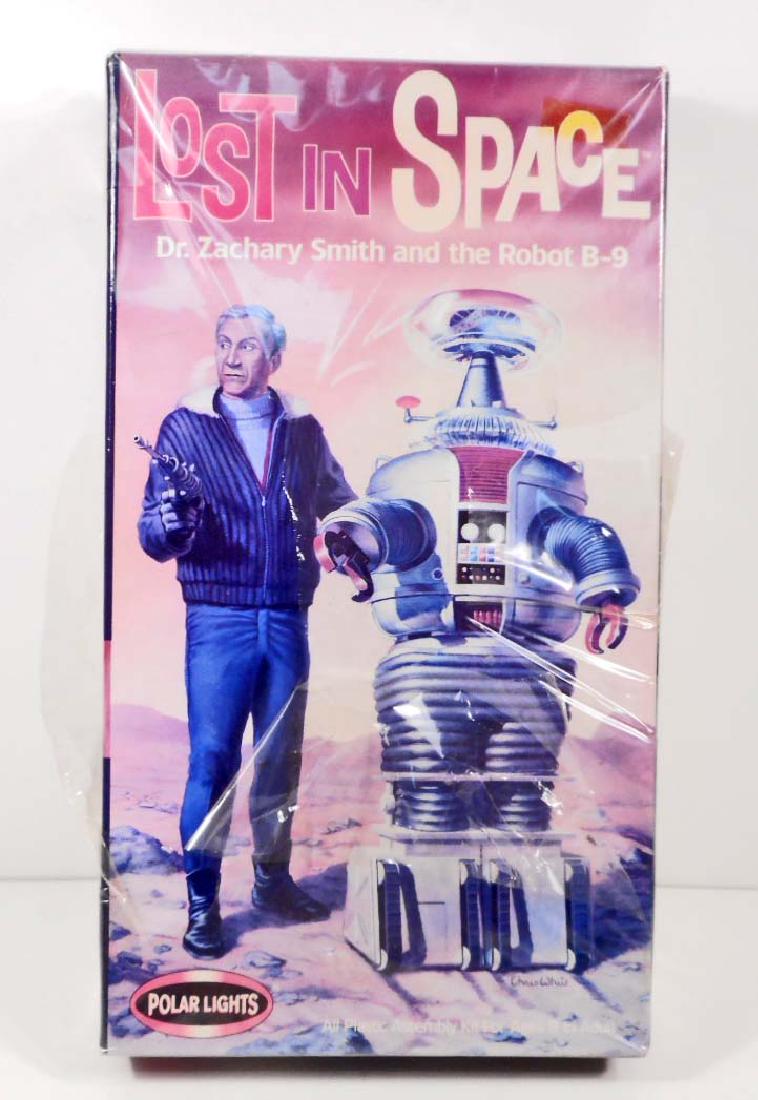 1980S LOST IN SPACE DR. ZACHARY SMITH & ROBOT MODEL KIT: By Polar Lights - In Original Box Still Partially Sealed in Plastic