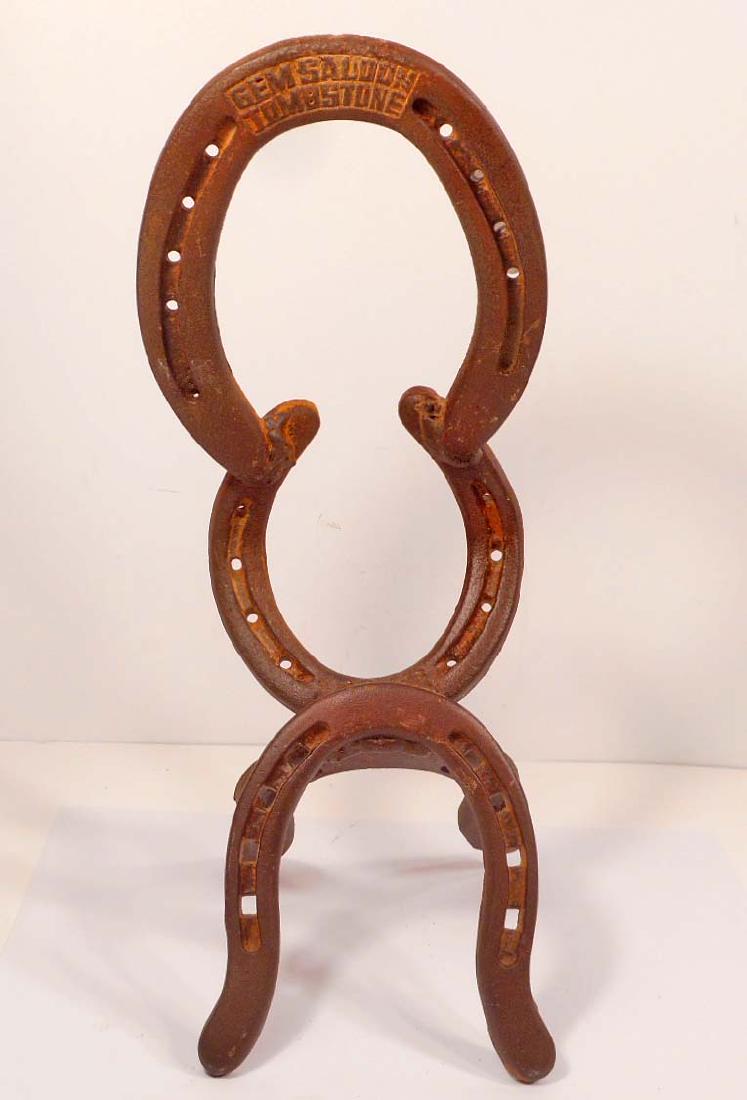 CAST IRON HORSESHOE GEM SALOON BROTHEL BOOT JACK: 12.5" long