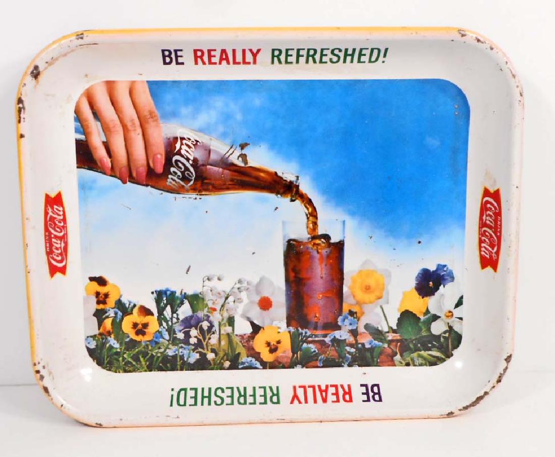 VINTAGE C. 1940'S COCA-COLA ADVERTISING SERVING TRAY: Vintage 1940's Coca-Cola Advertising Serving Tray. 10.5" by 13"