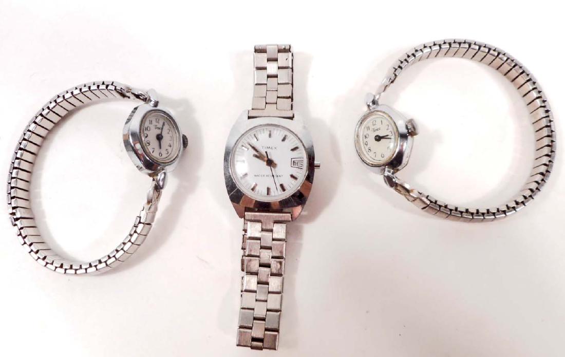 LOT OF 3 VINTAGE LADIES WRIST WATCHES: Timex