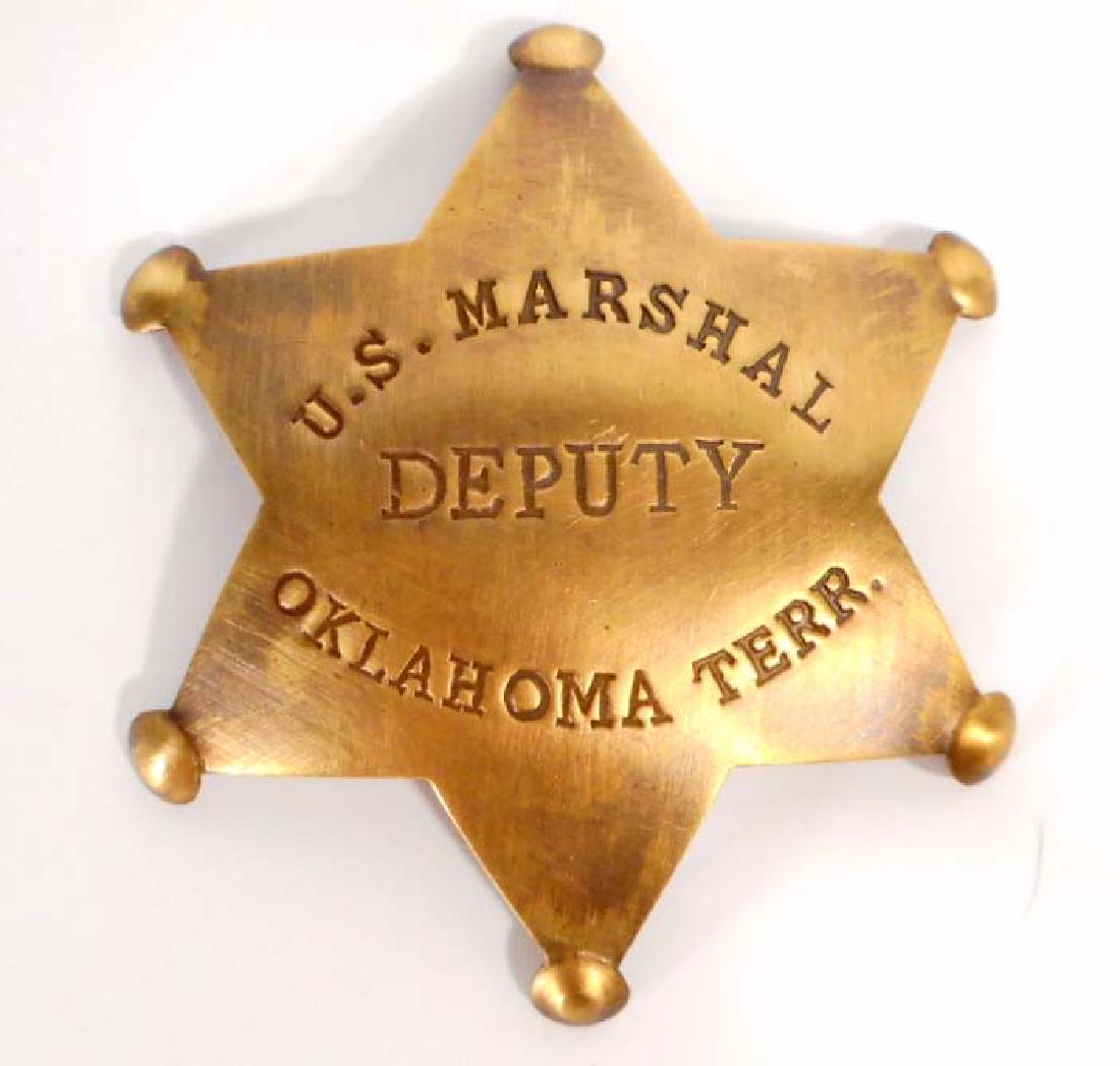 U.S. MARSHAL DEPUTY OKLAHOMA TERR. 6 POINT STAR BADGE: N/A