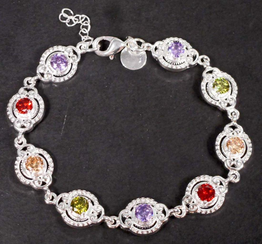 MULTICOLOR GEMSTONE BRACELET: N/A