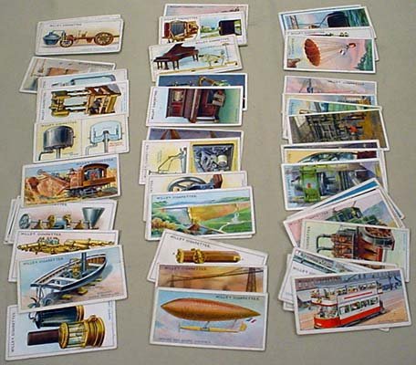 SET OF 50 1915 WILLS FAMOUS INVENTIONS CIGARETTE C: Incl. Edison's first phonograph, The camera, Typewritter, Traction engine, Diving bell, more