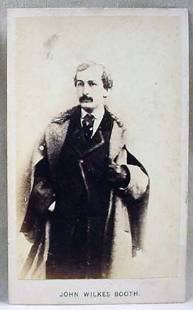 ANTIQUE CDV PHOTO OF JOHN WILKES BOOTH: Very Interesting because it is a 2-sided Backing Where the Photographer Could Put A Booth Photo on One Side or an Abraham Lincoln Photo on Other Side. Abraham Lincoln Pinted Twice on Back.