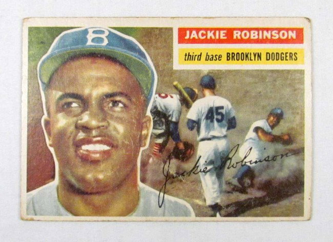 1956 TOPPS JACKIE ROBINSON NO. 30 BASEBALL CARD: 1956 TOPPS JACKIE ROBINSON NO. 30 BASEBALL CARD