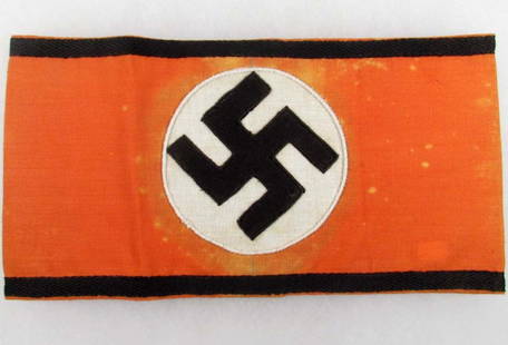 WW2 GERMAN NAZI WAFFEN SS ARMBAND: Aprrox. 8.5" long. Multi-piece cotton construction.