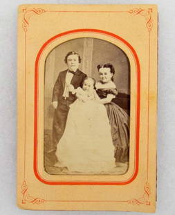 ANTIQUE TOM THUMB FAMIL CDV PHOTO