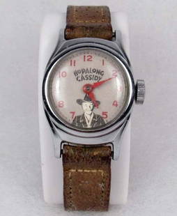 VINTAGE HOPALONG CASSIDY WRIST WATCH - RUNS: Engraved on back Good Luck, Hoppy