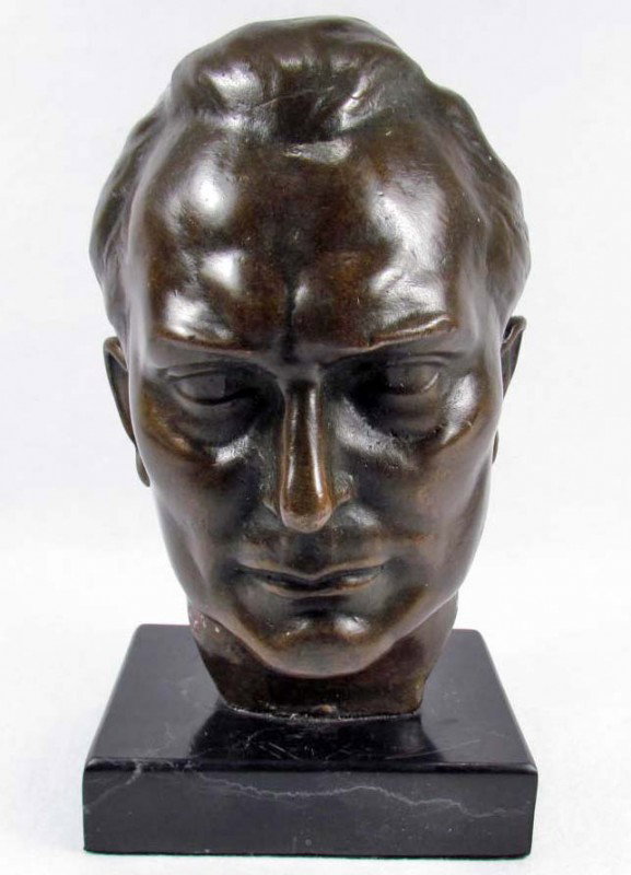 WW2 GERMAN NAZI LUFTWAFFE FIELD MARSHALL HERMAN GOR: Approx. 5.5" tall. Mounted on black marble base. Artist signed on the reverse.