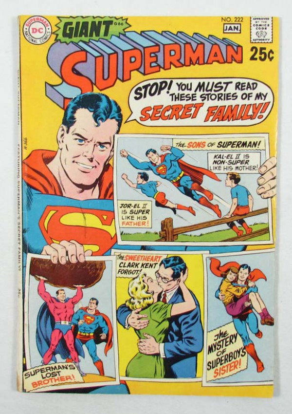1970 SUPERMAN DC COMIC BOOK NO. 222 - 25 CENT COVE