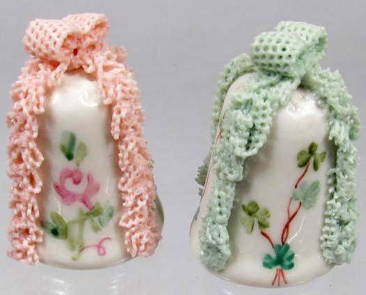 LOT OF 2 VINTAGE DRESDEN THIMBLES