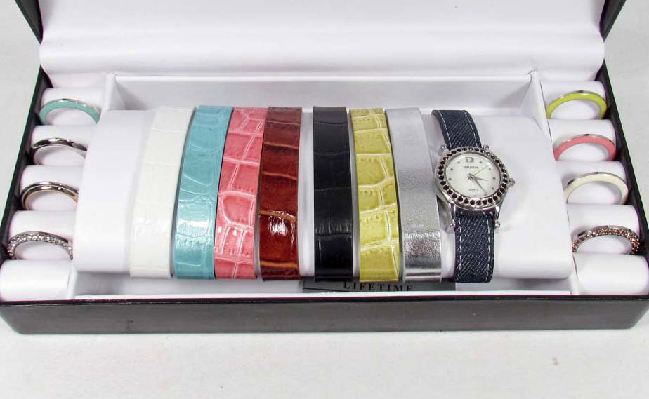 GRUEN LADIES WRIST WATCH W/ INTERCHANGEABLE BANDS AN