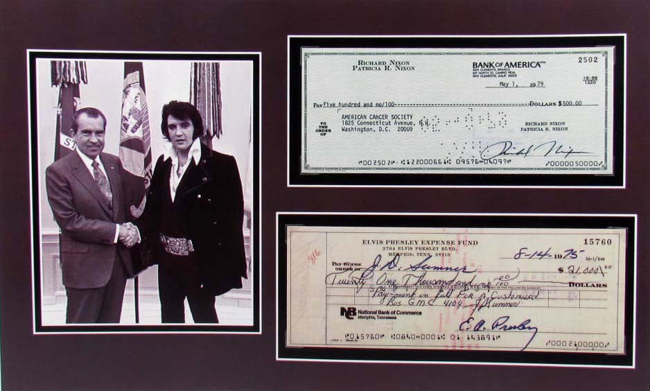 3639 - RICHARD NIXON & ELVIS PRESLEY PHOTO & SIGNE: (Any Signatures are Facsimile/Copies)