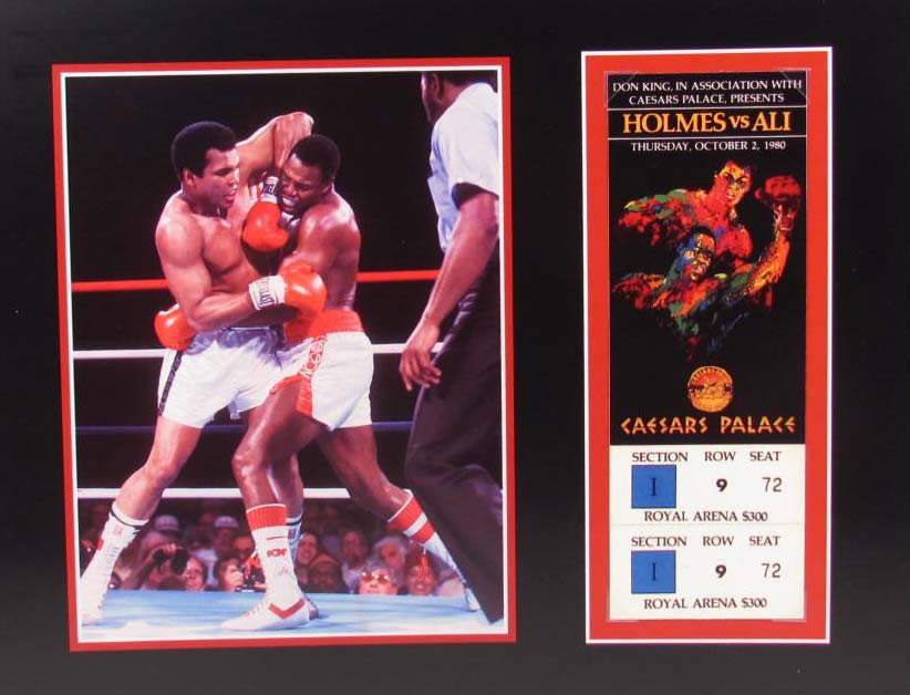 3575 - MUHAMMAD ALI & LARRY HOLMES PHOTO & REPLICA: (Any Signatures are Facsimile/Copies)