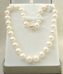 Elegant AAA+ 9-10MM White Pearl Necklace 18" MWF1