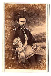 42: Ulysses S. Grant sitting with baby on lap and dog b