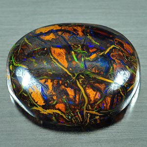 6.82 Ct. Natural Multi Color Matrix Opal.: An unusual pattern and beautiful array of colors. Matrix opal consists of thin seams or spots of precious opal in matrix. The matrix is usually dark ironstone, but occasionally a light sand stone. Als
