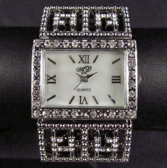 MENS GOLD STAINLESS STEEL QUARTZ DIAMOND WATCH