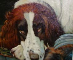 MWF37 OIL ON CANVAS "AFTER THE HUNT": MWF37 OIL ON CANVAS "AFTER THE HUNT" ORIGINAL PAINTING BY ROBERT WHITE 20" x 24"
