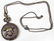 15: QUARTZ POCKET WATCH - SKELETON W/ NECKLACE CHAIN