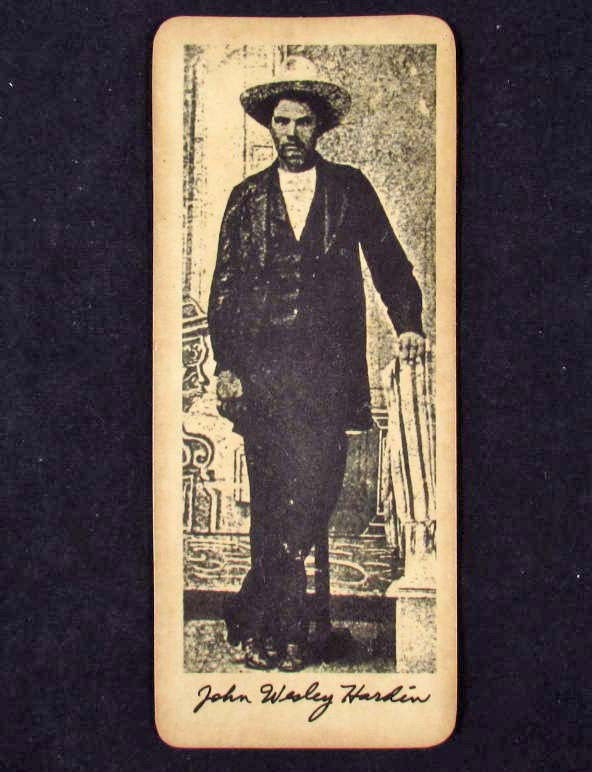 154 - PHOTO CARD PRINT, JOHN WESLEY HARDIN PORTRAI: 2.5 x 6 in.
