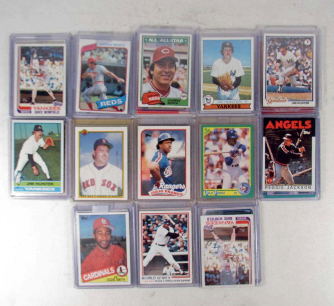 LOT OF APPROX. 25 VINTAGE BASEBALL CARDS - MOSTLY T: Incl. Nolan Ryan, Roger Clemens, Reggie Jackson, Ozzie Smith, Willie Stargell, more