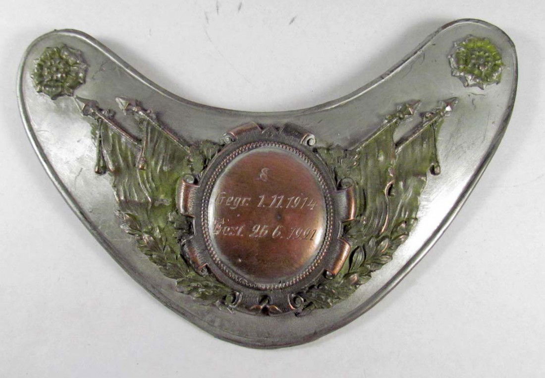 MILITARY GORGET ENGRAVED GEGR. 1.11.1914 GEST 26.6: N/A