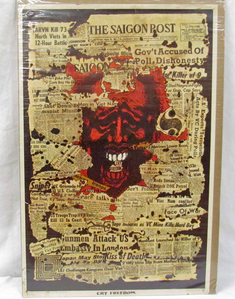 1967 EAST TOTEM WEST VIETNAM POSTER - 1ST PRINTING: Approx. 23" by 35.5"