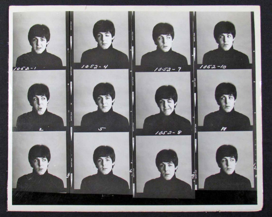 THE BEATLES HARD DAYS NIGHT CONTACT PHOTO SHEET -: Contact photo sheet made from Negatives from Robert Freeman Photo shoot.