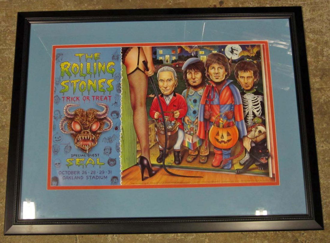 1994 ROLLING STONES CONCERT POSTER - FRAMED AND MAT: Approx. 38" by 29"