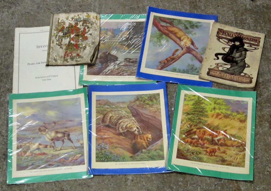 LOT OF VINTAGE EPHEMERA: Incl., 1903 McCalls Magazine, Cloth ABC Book, 1927 Tiffany & Co. Catalog, more