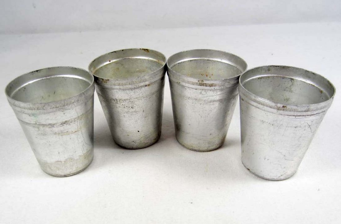 RARE LOT OF 4 GERMAN NAZI KRIEGSMARINE SHOT GLASSE: Each one is marked on the bottom.