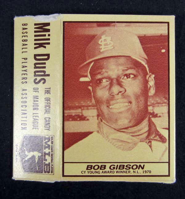 1971 BOB GIBSON MILK DUDS ADVERTISING BASEBALL CARD