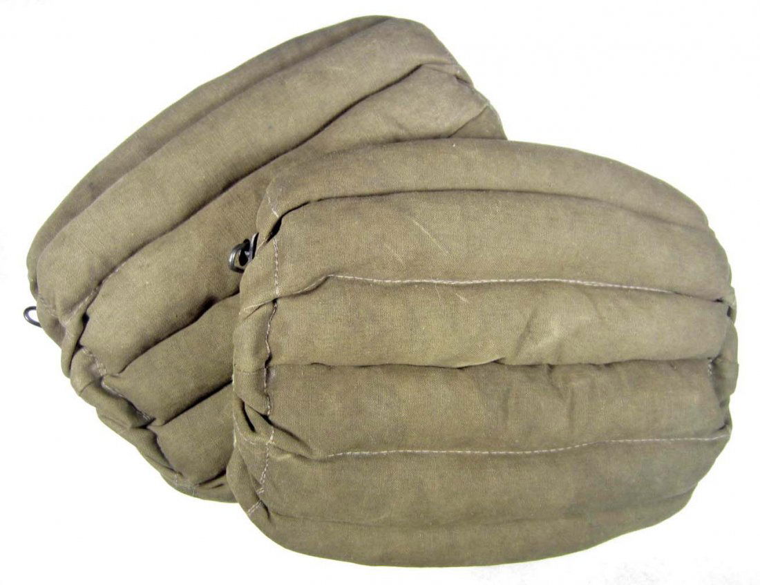 PAIR OF GERMAN NAZI LUFTWAFFE PARATROOPER FALLSCHIR: They are approx. 7.25" by 8". Padded construction w/ two elastic bands on the reverse side of each one Rare para accessory.