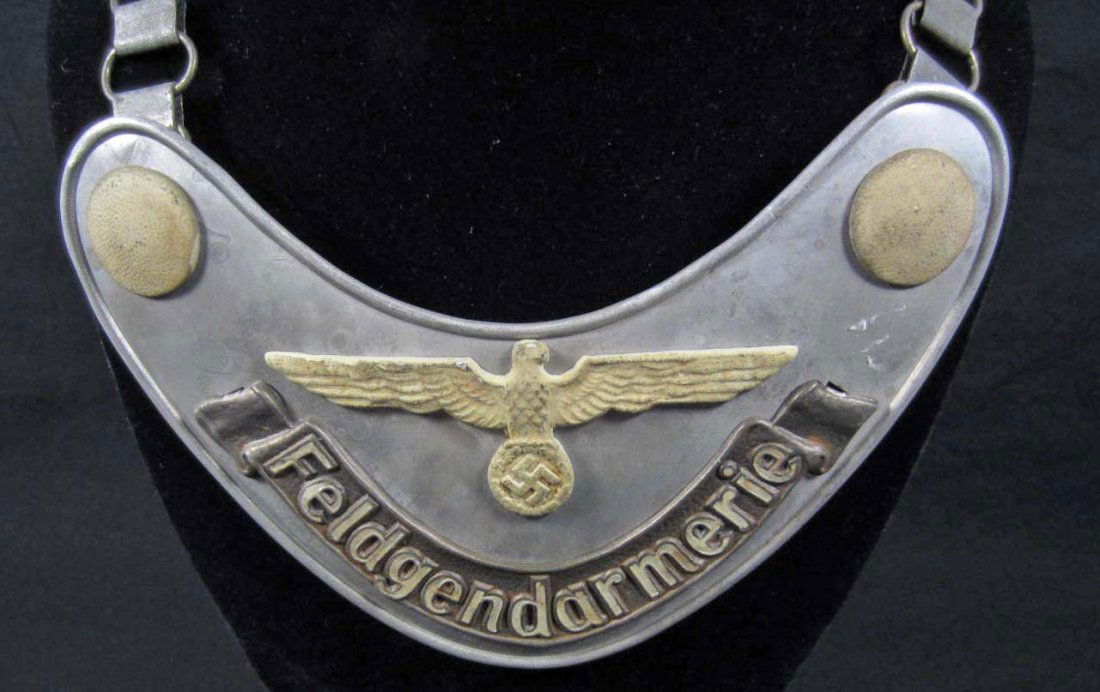 GERMAN NAZI FELDGENDARMERIE GORGET W/ CHAIN