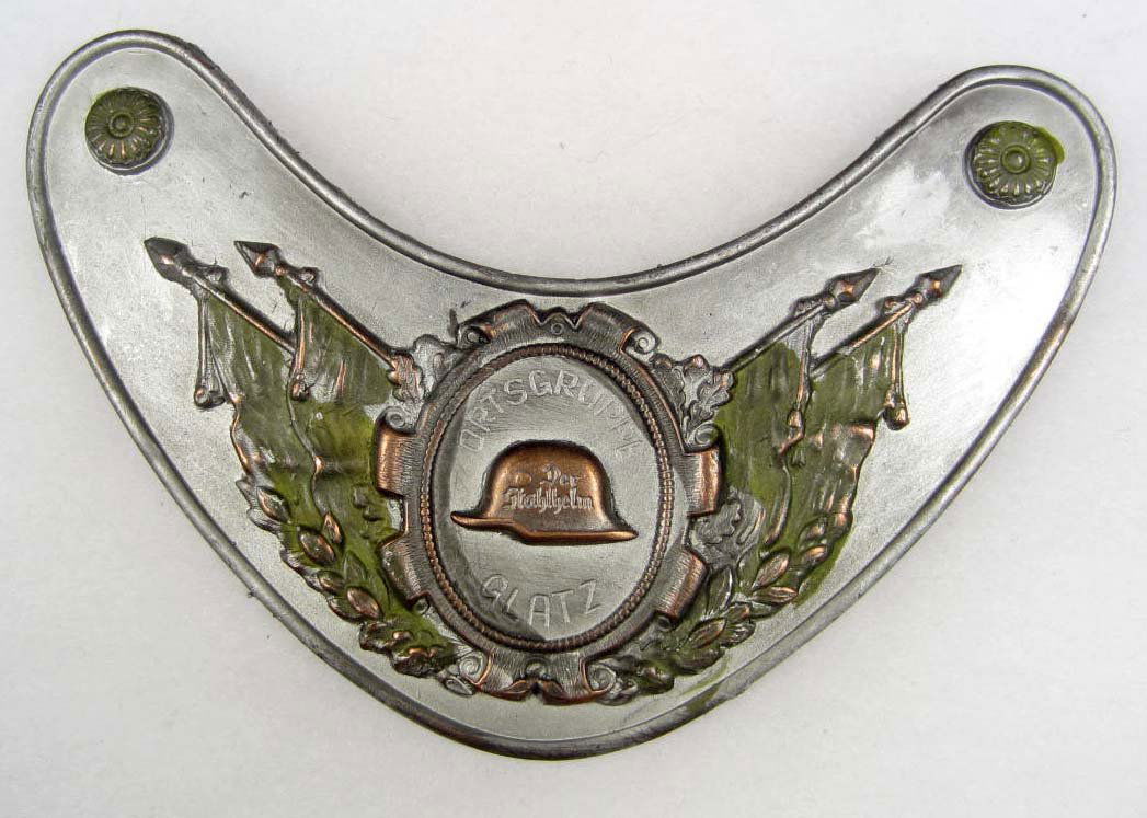 GERMAN NAZI STAHLHELM (STEEL HELMET) GORGET