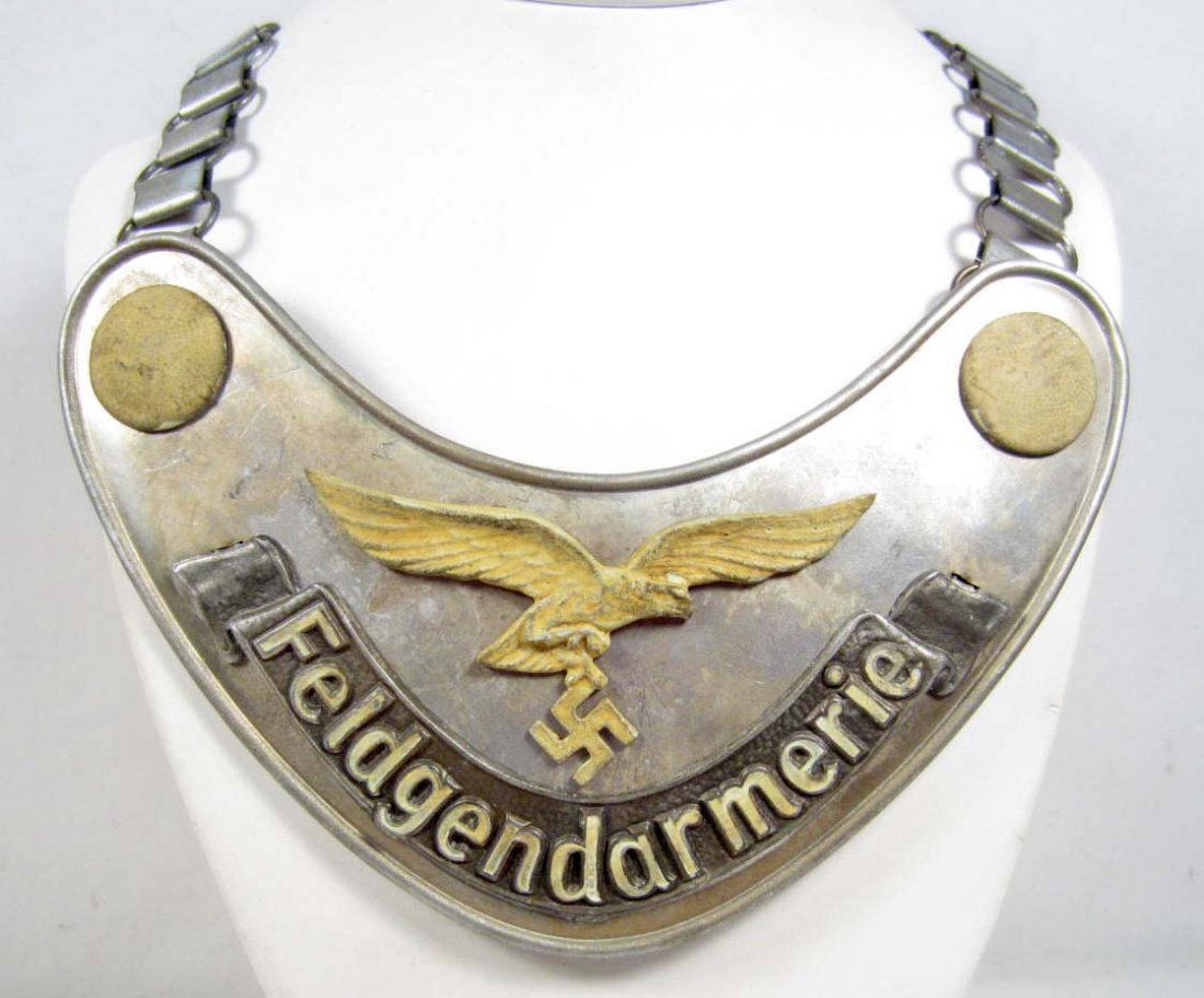 GERMAN NAZI FELDGENDARMERIE GORGET W/ CHAIN